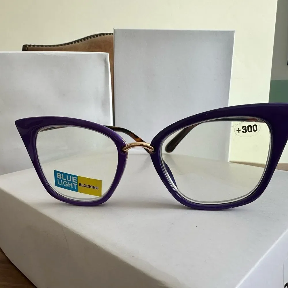 💼 Readers with Blue Light Protect. We Purple  Frames Contemporary Cat Eye